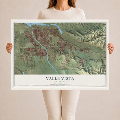 Map of Valle Vista, California, 24 x 36 inch unframed archival matte print