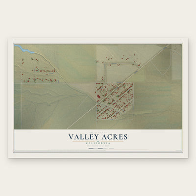 Valley Acres, California map print, the full design