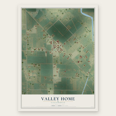 Valley Home, California map print, the full design