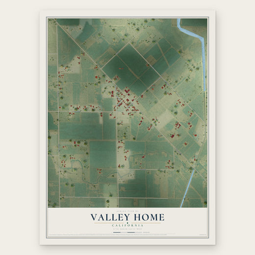 Valley Home, California map print, the full design