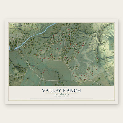 Valley Ranch, California map print, the full design