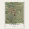 Valley Springs, California map print, the full design