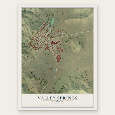 Valley Springs, California map print, the full design