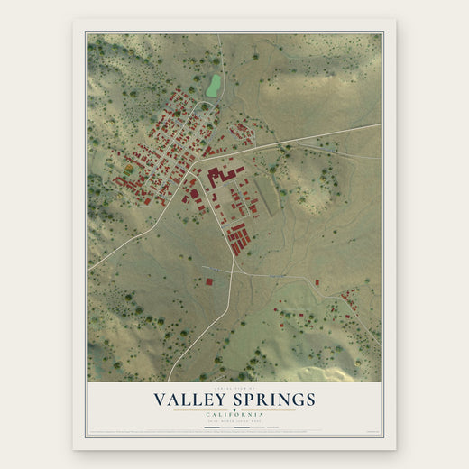 Valley Springs, California map print, the full design