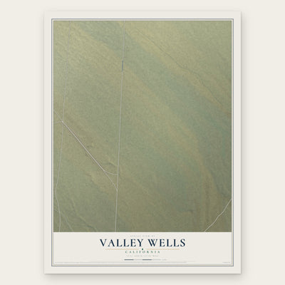 Valley Wells, California map print, the full design