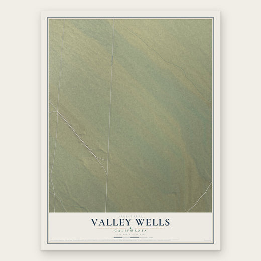 Valley Wells, California map print, the full design