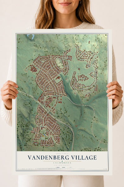 Map of Vandenberg Village, California, 18 x 24 inch unframed archival matte print