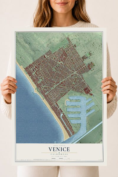 Map of Venice, California, 18 x 24 inch unframed archival matte print