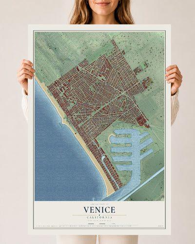 Map of Venice, California, 24 x 36 inch unframed archival matte print