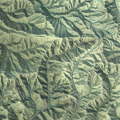 Second close-up of the map of Ventura, California print showing more streets and buildings