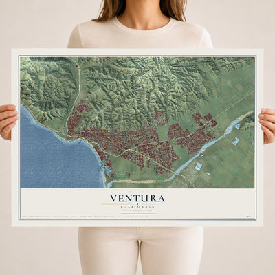 Map of Ventura, California, 18 x 24 inch unframed archival matte print