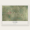 Victor, California map print, the full design