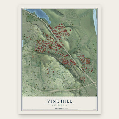 Vine Hill, California map print, the full design