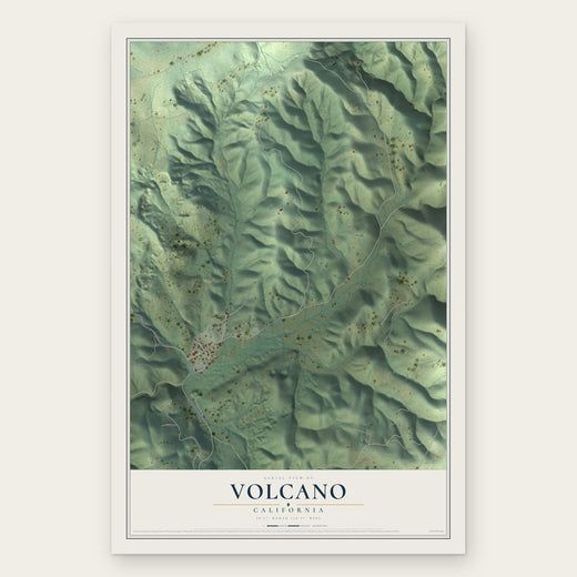 Volcano, California map print, the full design