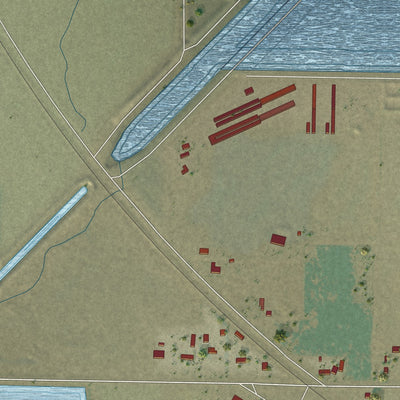 Close-up of the map of Volta, California print showing street and building detail