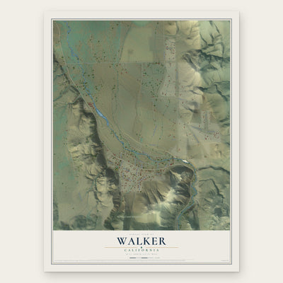 Walker, California map print, the full design