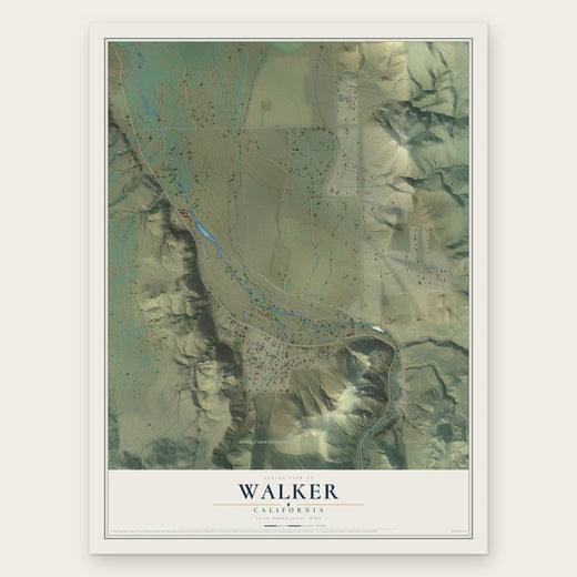 Walker, California map print, the full design