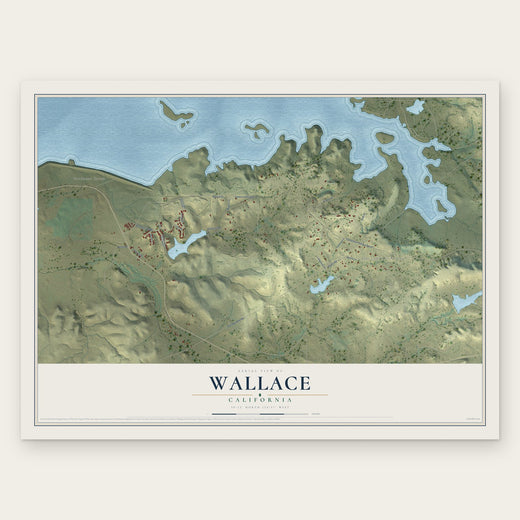 Wallace, California map print, the full design