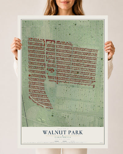 Map of Walnut Park, California, 24 x 36 inch unframed archival matte print