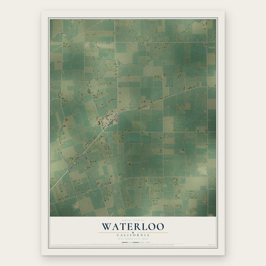 Waterloo, California map print, the full design