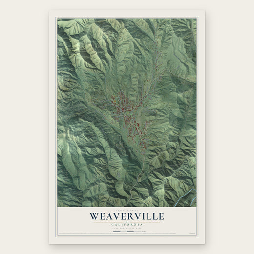 Weaverville, California map print, the full design