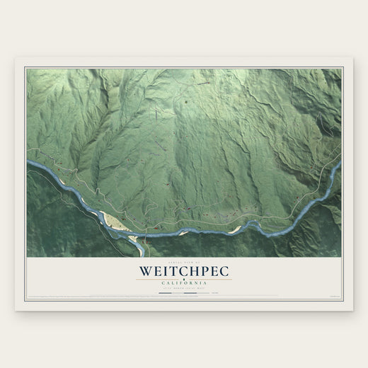 Weitchpec, California map print, the full design