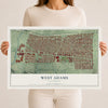 Map of West Adams, California, 12 x 18 inch unframed archival matte print