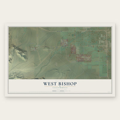 West Bishop, California map print, the full design
