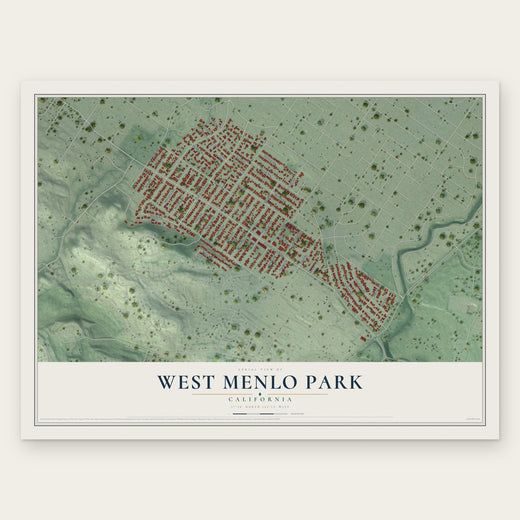 West Menlo Park, California map print, the full design