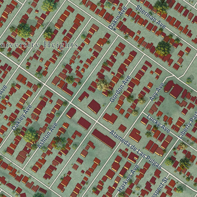Close-up of the map of West Menlo Park, California print showing street and building detail