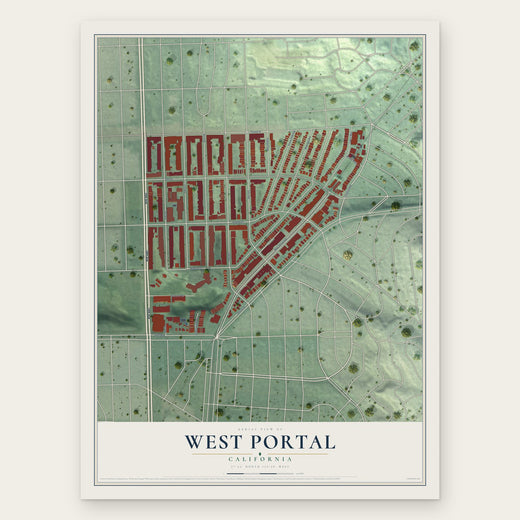 West Portal, California map print, the full design