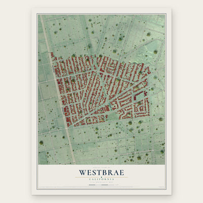 Westbrae, California map print, the full design
