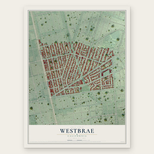 Westbrae, California map print, the full design