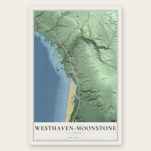 Westhaven-Moonstone, California map print, the full design