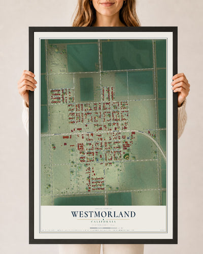 Map of Westmorland, California, 24 x 36 inch print in a black wood frame