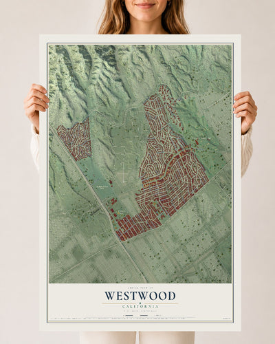 Map of Westwood, California, 24 x 36 inch unframed archival matte print