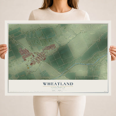 Map of Wheatland, California, 18 x 24 inch unframed archival matte print