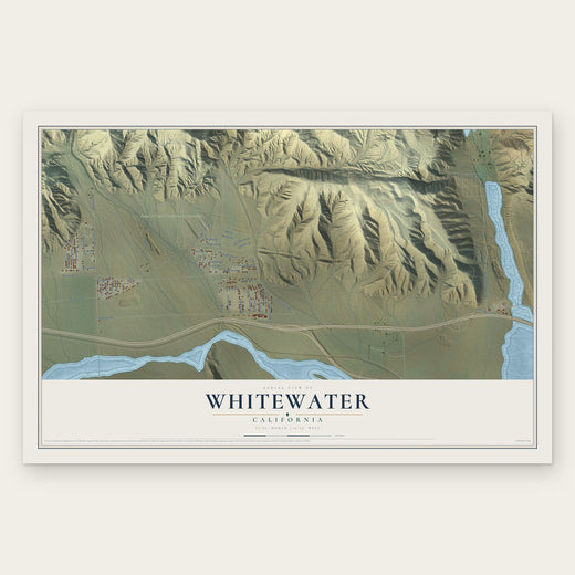 Whitewater, California map print, the full design