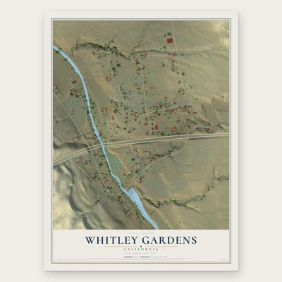 Whitley Gardens, California map print, the full design