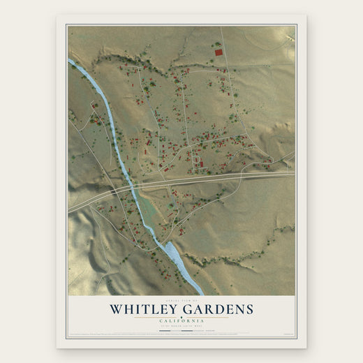 Whitley Gardens, California map print, the full design