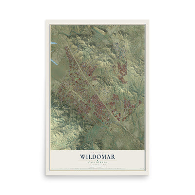 Map of Wildomar, California, 12 x 18 inch unframed archival matte print
