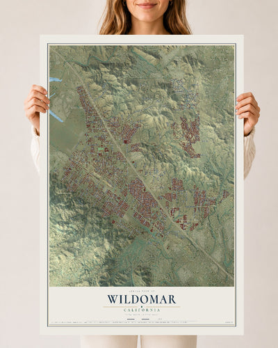 Map of Wildomar, California, 24 x 36 inch unframed archival matte print