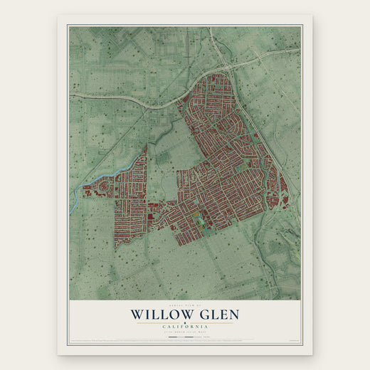 Willow Glen, California map print, the full design
