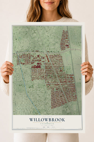 Map of Willowbrook, California, 18 x 24 inch unframed archival matte print