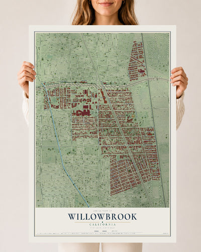 Map of Willowbrook, California, 24 x 36 inch unframed archival matte print