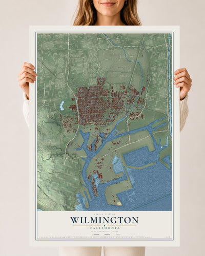 Map of Wilmington, California, 24 x 36 inch unframed archival matte print