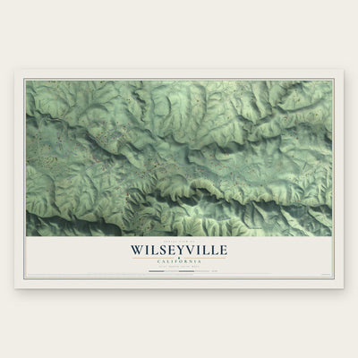 Wilseyville, California map print, the full design