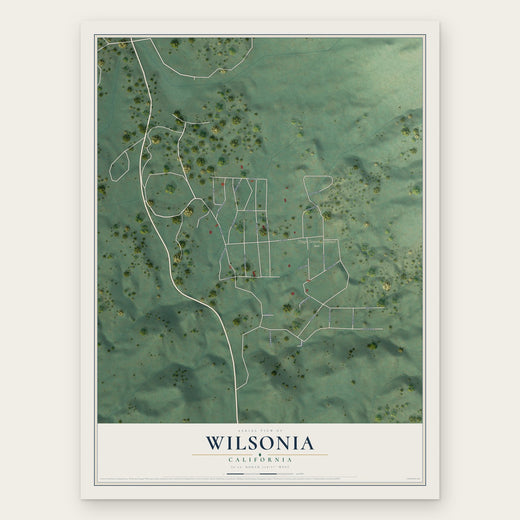 Wilsonia, California map print, the full design
