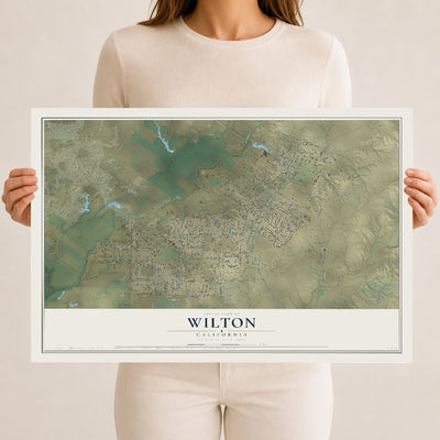 Map of Wilton, California, 12 x 18 inch unframed archival matte print