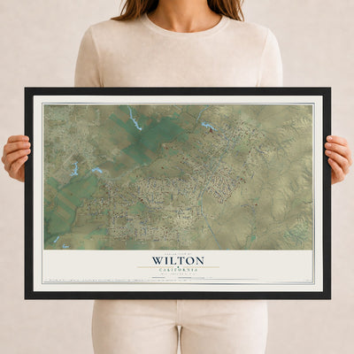 Map of Wilton, California, 12 x 18 inch print in a black wood frame